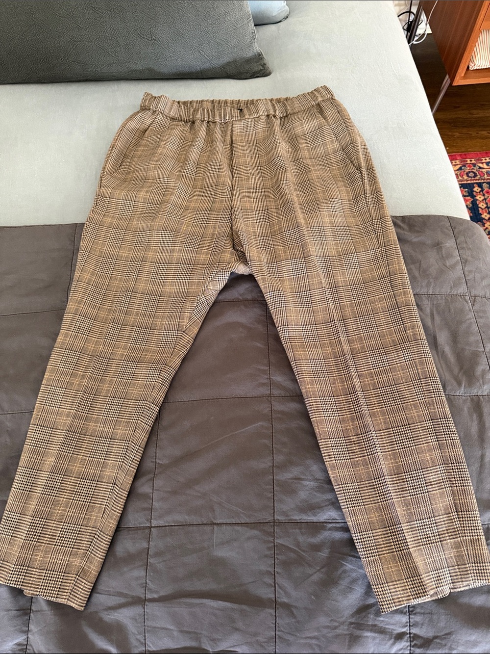 Nili Lotan Paris Drop Crotch Plaid Trousers - mixed Brown